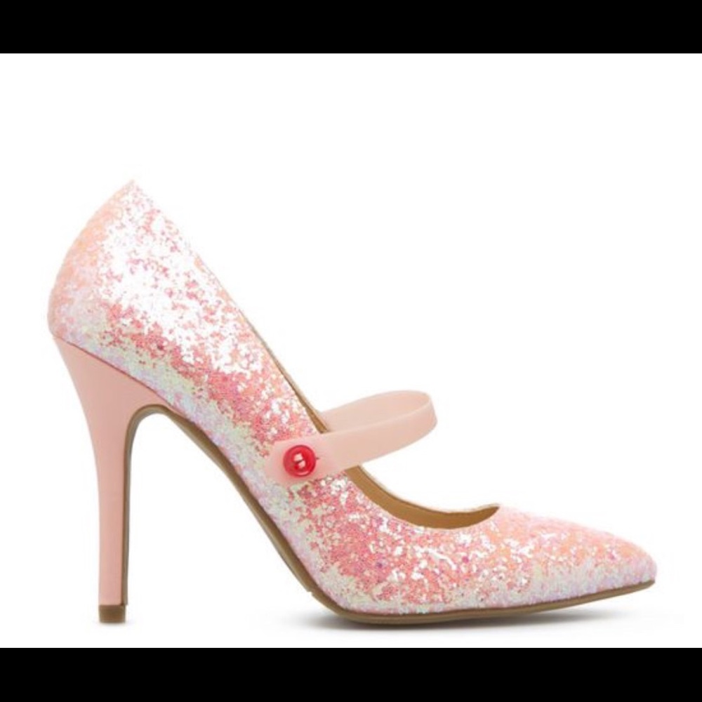 Shoe Dazzle Pink Glitter Pumps - Magic